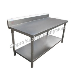 Assembly Stainless Steel Commercial Kitchen Prep & Work Table with Backsplash