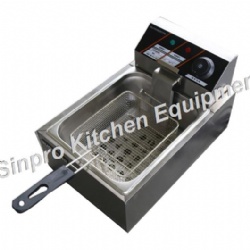 Cocina Encimera de acero inoxidable Cilindro único Pantalla individual Freidora eléctrica